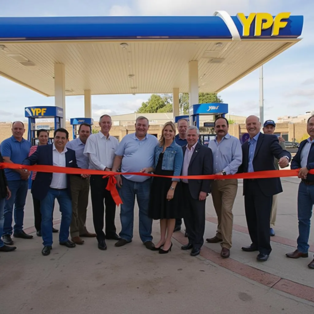 Inauguración de una estación de servicio YPF