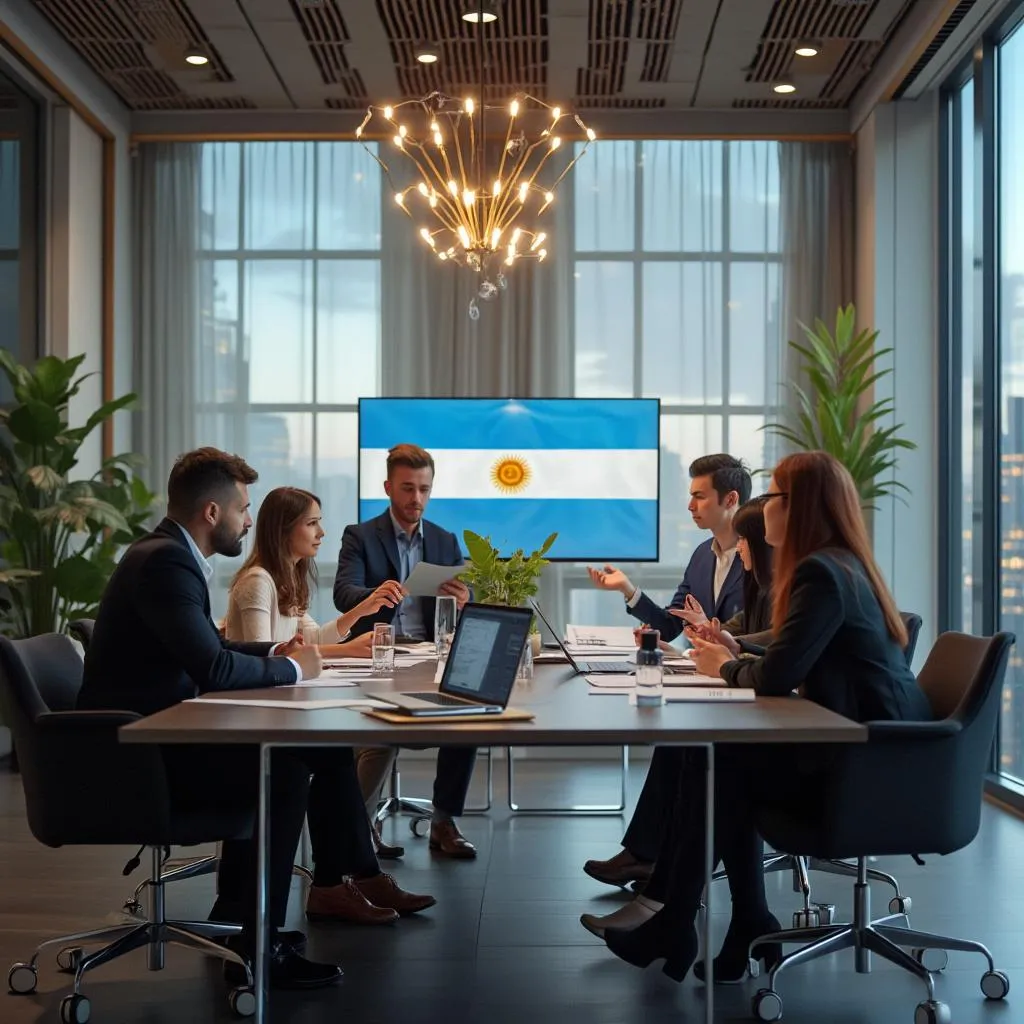 Oficina moderna de consultoría de inversiones energéticas